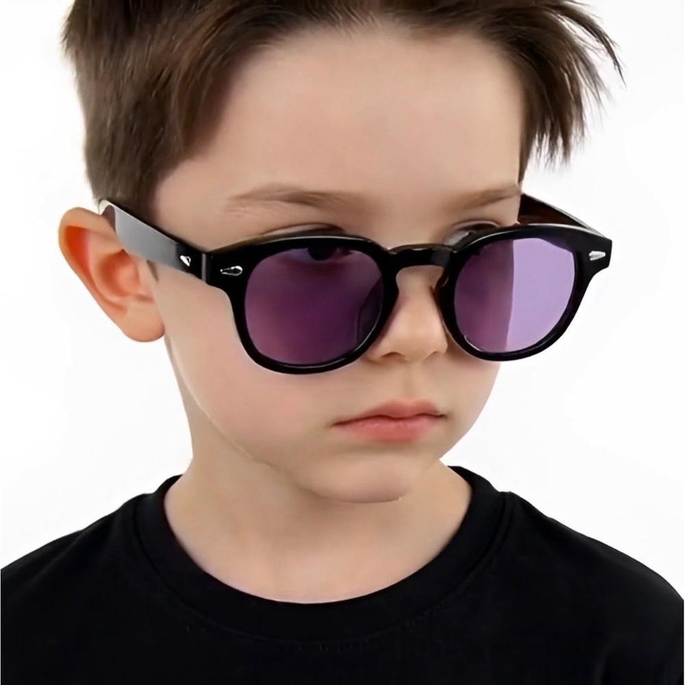 Kids Sunglasses Boys Girls Shatter-Resistant Retro Glossy UV Protection Age 4-12